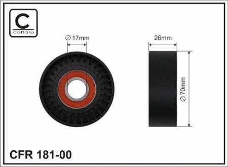 70x17x26 Ролік паразитний паска ГРМ Chery Amulet CAFFARO 18100