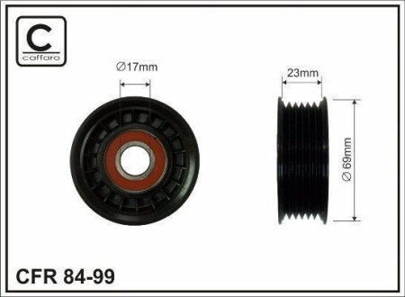Натяжний ролик Ford Focus/Mondeo 1.6-2.0 96-04 CAFFARO 84-99 (фото 1)