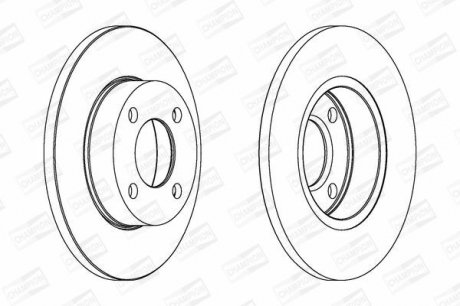 VW Диск тормозной передн.Audi 80,100 76-91 CHAMPION 561238CH (фото 1)