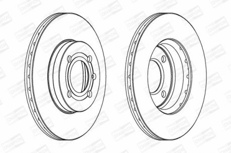 Диск гальмівний передній (кратно 2) VW Polo III (95-09) CHAMPION 561448CH (фото 1)