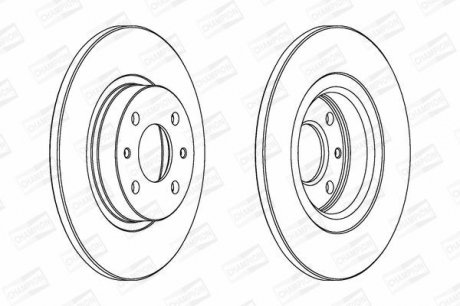 FIAT Диск тормозной передний Alfa Romeo 145/146,Bravo,Tempra,Panda 03-,Marea,Punto,Lancia CHAMPION 561469CH