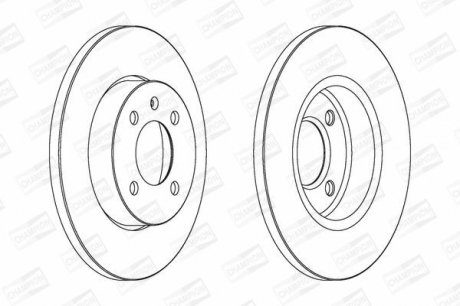 Диск гальмівний передній (кратно 2) VW CADDY II (95-04), Golf III (89-98) CHAMPION 561491CH (фото 1)