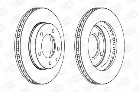 MAZDA Диск тормозной перед. (вентил.) Ford Probe,626 IV 91-,Premacy, Xedos 91-(258*24) CHAMPION 561716CH