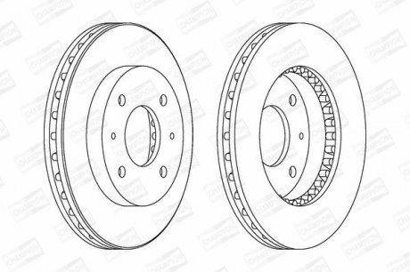 Диск тормозной передний (цена за 2шт.) Volvo S40, V40/Mitsubishi Carisma, Galant CHAMPION 561926CH