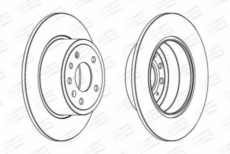 Диск тормозной задний (цена за 2шт.) Opel/Vauxhall Vectra CHAMPION 561962CH (фото 1)