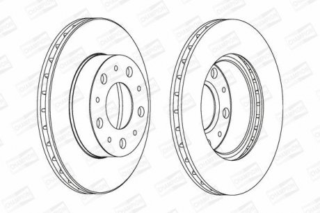 Диск гальмівний передній (кратно 2) Fiat Ducato (02-)/Peugeot Boxer (02-)/Citroen Jumper (02-) CHAMPION 561969CH (фото 1)