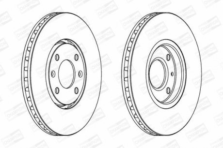PEUGEOT Диск тормозной передний 406,Citroen Xantia 95- CHAMPION 562019CH