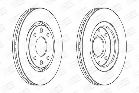 PEUGEOT Тормозной диск передн. 406 1.6/2.1TD 95- CHAMPION 562027CH