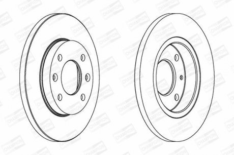 Диск гальмівний передній (кратно 2) Citroen Xsara (N1) (97-05) / Peugeot 206 Hatchback (2A/C) (98-12) CHAMPION 562055CH