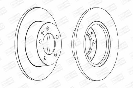 Диск тормозной задний (цена за 2шт.) Opel Movano/Renault Master (II) CHAMPION 562164CH (фото 1)