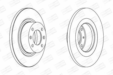 CITROEN Тормозной диск задний C5 01-08 CHAMPION 562189CH