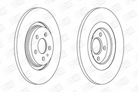 CITROEN Диск тормозной задн.C8,Fiat Ulysse,Lancia,Peugeot 807 02- CHAMPION 562246CH