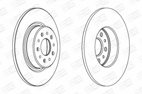FIAT Диск тормозной задн. Alfa Romeo 156 (276*10) CHAMPION 562275CH