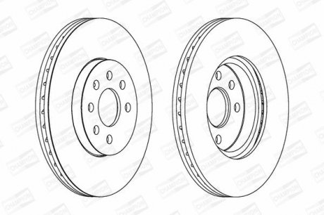 Диск тормозной передний (кратно 2шт.) OPEL ASTRA H (A04) 04-14, ASTRA H CLASSIC CHAMPION 562278CH (фото 1)