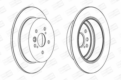 Диск тормозной задний (кратно 2) Toyota Rav 4 (I,II) CHAMPION 562288CH (фото 1)