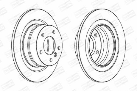 BMW Диск тормозной задн.1 E81/87,3 E90 03- CHAMPION 562310CH