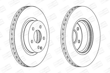 Гальмівний диск перед. MB E-Class (W211) 02-08 компл. 2шт CHAMPION 562386CH
