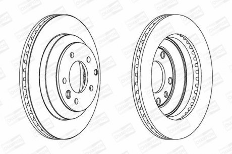 Диск тормозной задний (кратно 2шт.) AUDI Q7 (4LB) (06-16)/PORSCHE CAYENNE (92A) CHAMPION 562393CH