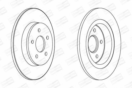 Диск гальмівний задній (кратно 2) Ford Focus C-Max (Dm2) (03-07), Focus II (Da_, Hcp, Dp) (04-13) CHAMPION 562411CH