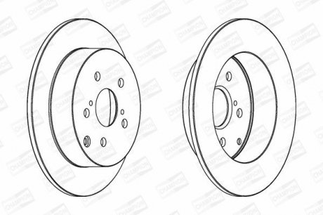 TOYOTA Диск тормозной задн.Corolla 01- CHAMPION 562415CH (фото 1)