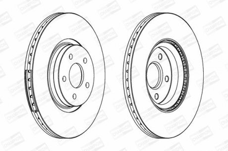 Диск тормозной передний (цена за 1шт.) Ford C-Max (07-)/Volvo S40 II, V40 (56243 CHAMPION 562434CH-1