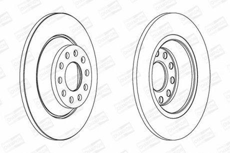 Диск гальмівний задній (кратно 2) Audi A6 C6 (4F2) (04-11), A6 C6 Avant (4F5) (04-11) CHAMPION 562438CH (фото 1)