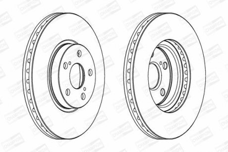 Диск тормозной передний (цена за 2шт.) Toyota Avensis (II) CHAMPION 562453CH