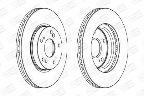 HONDA Диск тормозной передн.Civic 05 - (282*23) CHAMPION 562457CH