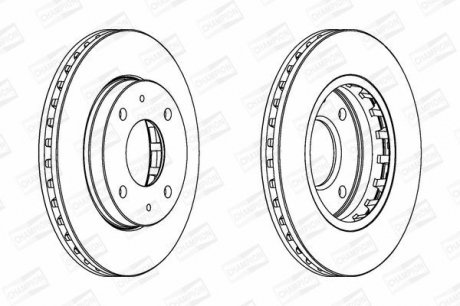 Диск гальмівний передній (кратно 2) Hyundai Elantra III (Xd) (00-06), Elantra III Saloon (Xd) (00-06) CHAMPION 562459CH
