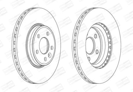 Диск тормозной передний (кртано 2) Audi A4 (B8) CHAMPION 562466CH (фото 1)