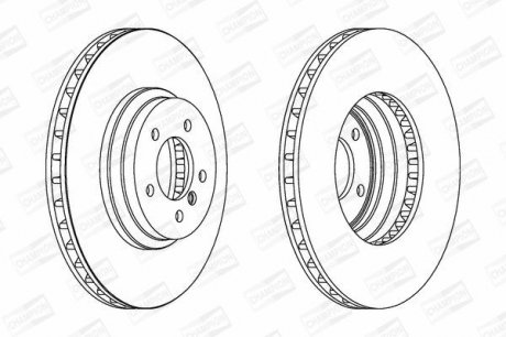 Диск гальмівний передній Bmw 3 (E90) (04-12), 3 Convertible (E93) (06-13) CHAMPION 562519CH-1