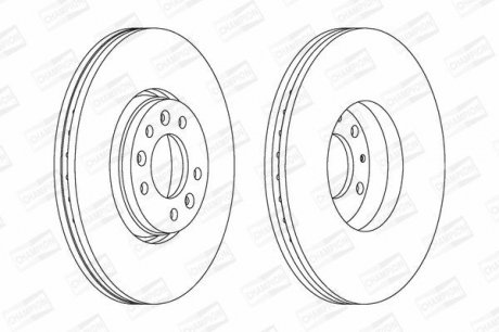 Диск тормозной передний (кратно 2шт.) Citroen Jumpy (07-16), C5/Fiat Scudo (07-1 CHAMPION 562622CH