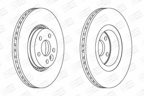 Диск гальмівний передній (кратно 2) Volvo S80 (06-), V70 (06-), XC70 (07-) CHAMPION 562643CH-1