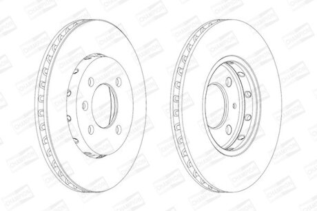 Гальмівний диск перед. Seat Mii/Skoda Citigo 11-19 компл. 2шт CHAMPION 562727CH (фото 1)