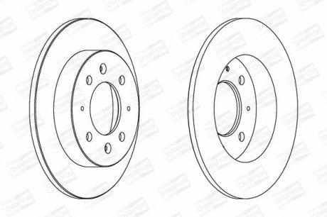 Диск тормозной задний (цена за 2шт.) Kia Cerato CHAMPION 562788CH (фото 1)
