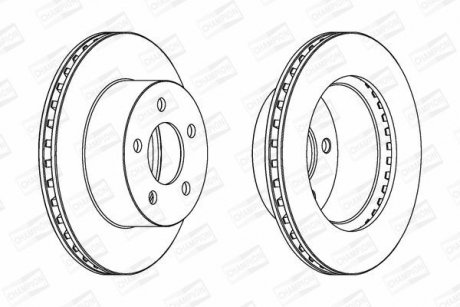 JEEP Диск тормозной передний Cherokee,Grand Cherokee,Wrangler 84-07 CHAMPION 562802CH