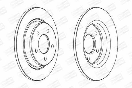 MAZDA Диск тормозной задн.&quot;15&quot; Mazda 3/5 1.8/2.0/2.3 CHAMPION 563043CH (фото 1)