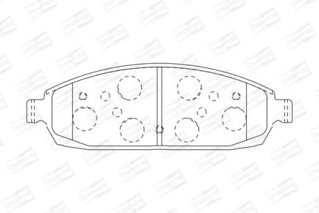 Колодки тормозные дисковые передние Jeep Grand Cherokee (III,IV) CHAM CHAMPION 573340CH (фото 1)