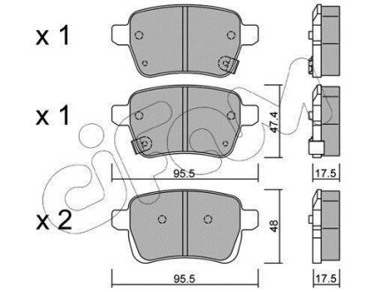 OPEL Колодки гальмівні задн. ADAM 1.0 14-, CORSA E 1.0 14-, FIAT CIFAM 822-1012-0