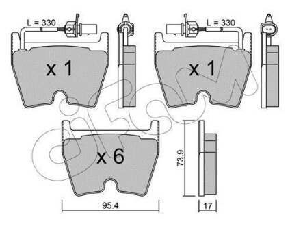 VW гальмівний колодки передні Phaeton 02-, AUDI, LAMBORGHINI CIFAM 822-1043-0