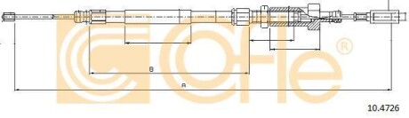 Трос ручного тормоза перед. Ducato/Boxer 02-06 (диск.) (1463/645) COFLE 10.4726 (фото 1)