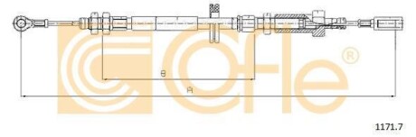 Трос ручного гальма перед. Ducato/Boxer 94-02 (1059/761) COFLE 1171.7