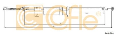 Трос ручного гальма зад. Captiva 06- Л. (1431/1254) COFLE 17.3531 (фото 1)