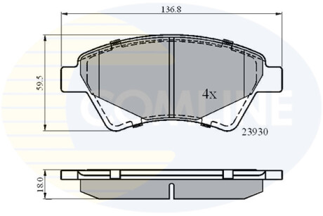 Колодки дискового тормоза Comline CBP01160 (фото 1)