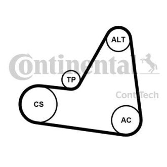 Фото 1 - комплект (ремінь+ролики) Contitech 6PK1680K1 Комплект (ремінь+ролики) Contitech 6PK1680K1 (фото 1)