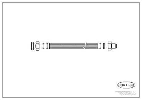 Гальмівний шланг Hyundai Pony 89-96 Mitsubishi Colt Galant Lancer Opel F L&R CORTECO 19025985