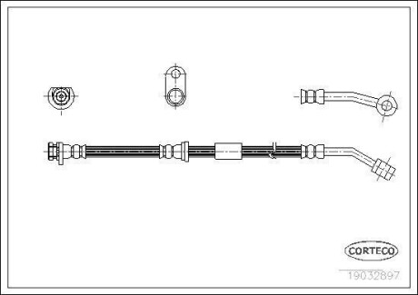 Гальмівний шланг HONDA Civic "1,4-1,6 "95-01 "FR CORTECO 19032897