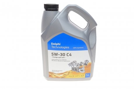 Моторное масло Prestige Super Plus C4 5W-30 синтетическое 5 л Delphi 28236325 (фото 1)