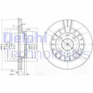Диск гальмівний Lada 21110-21112 - 14"/15 Delphi BG3806