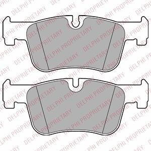 Комплект гальмівних колодок передн (без комплектуючих з шумопоглинаючою пластиною), BMW 1 (F20), 1 (F21), 2 (G42, G87), 3 (F30, F80), 3 (F31), 3 (G20, G80, G28), 3 (G21), 3 (G21 1.5-2.0DH 07.11- Delphi LP2285 (фото 1)